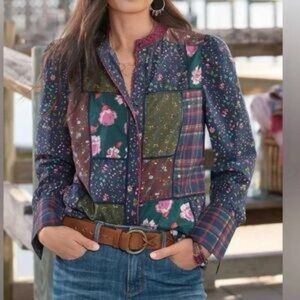 Sundance Catalog Multicolored “Harriet Patchwork Top” Sz M